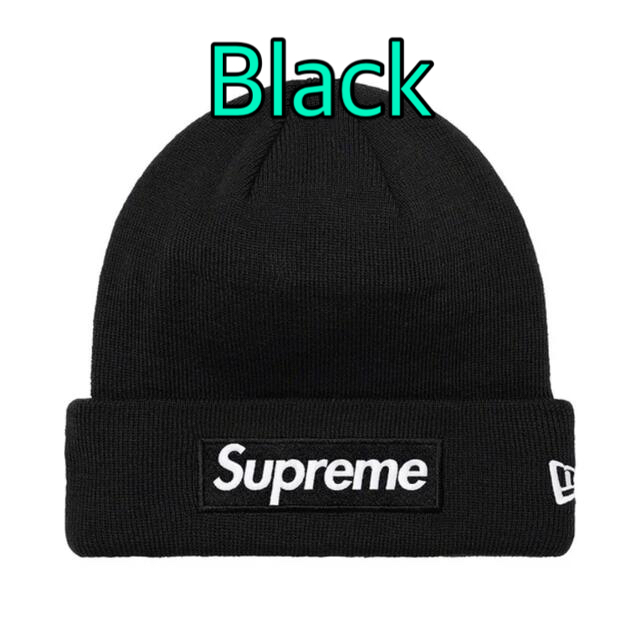supreme newera box logo beanie black