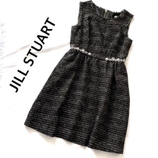 ジルスチュアート(JILLSTUART)の美品♡ JILL STUART ジルスチュアート ツイード　ワンピース ブラック(ひざ丈ワンピース)