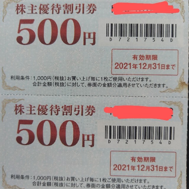 ゲオ　株主優待　6000円分