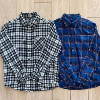 ユニクロ(UNIQLO)のフランネルチェックシャツ ユニクロ 150(ブラウス)