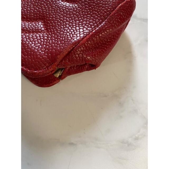 CHANEL(シャネル)のシャネル  ミニポーチ　レア　正規品　レッド　キャビアスキン　メイク　コイン　 レディースのファッション小物(財布)の商品写真