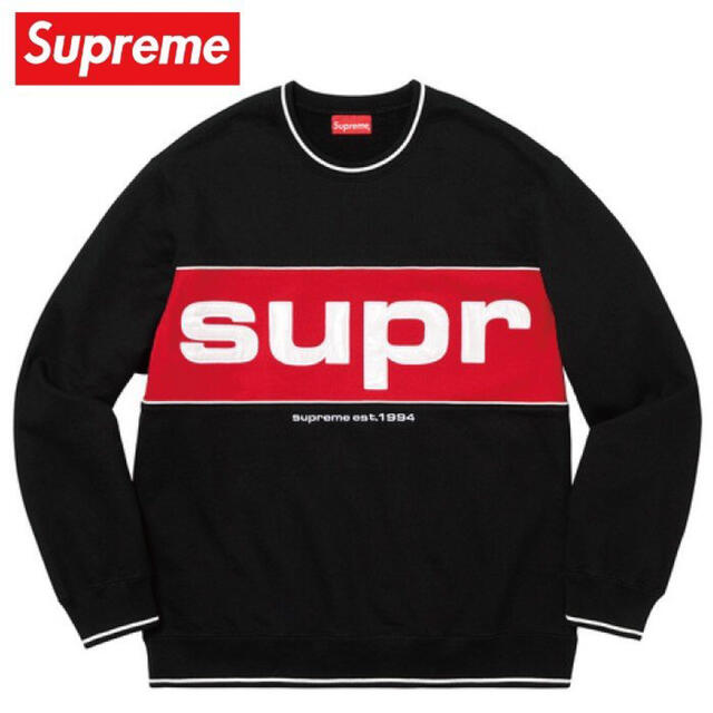 トップスsupreme piping crewneck black