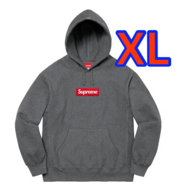 【お1人様1点限り】 Supreme - charcoal XL Sweatshirt Hooded Logo Box パーカー