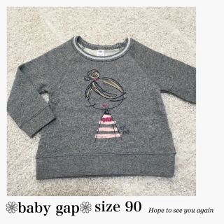 ベビーギャップ(babyGAP)の新品❁size 90❁女の子イラスト長袖トレーナー♡GAPロゴ付き♡gap(トレーナー)