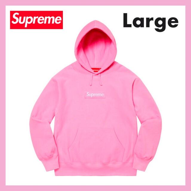 Supreme box logo hooded パーカー ピンク