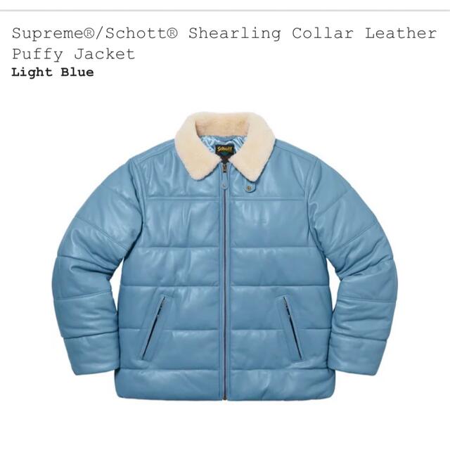Supreme Schott  Leather Puffy Jacket S