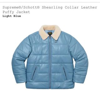 シュプリーム(Supreme)のSupreme Schott  Leather Puffy Jacket S(レザージャケット)