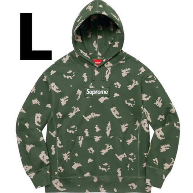 Supreme Box Logo Hooded Olive Camo Lサイズ