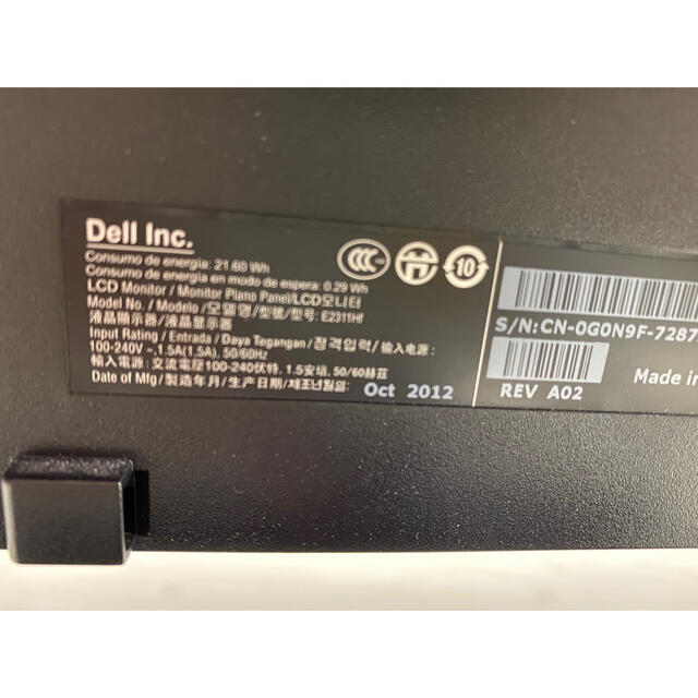 DELL(デル)のDELL デル　ディスプレイモニター スマホ/家電/カメラのPC/タブレット(ディスプレイ)の商品写真