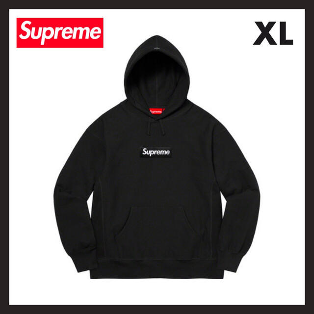 Supreme box logo hooded sweatshirt ブラックXL状態