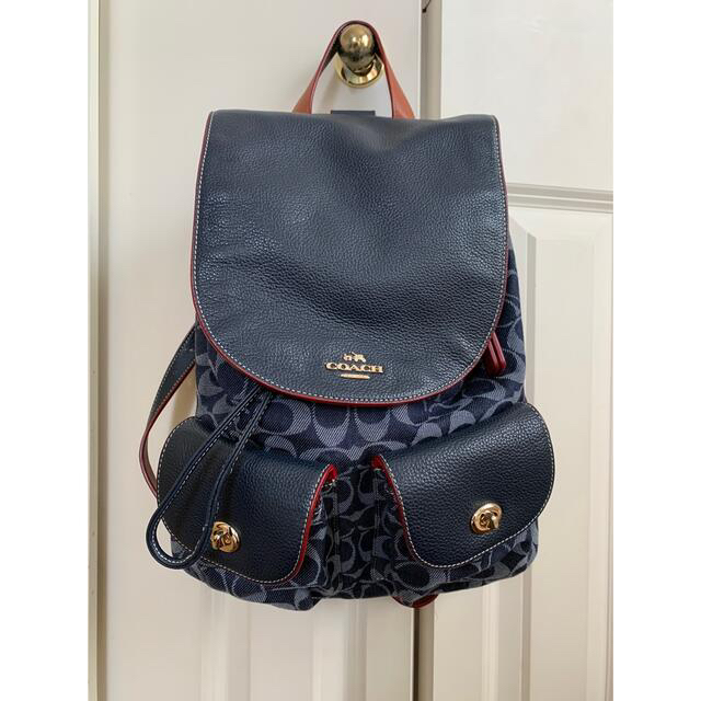 COACH コーチ 美品✨バックパック リュック デニム レザー F37589