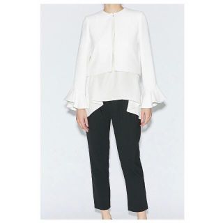 バーニーズニューヨーク(BARNEYS NEW YORK)の【未使用】YOKO CHAN Raffle Short Jacket 36(ノーカラージャケット)