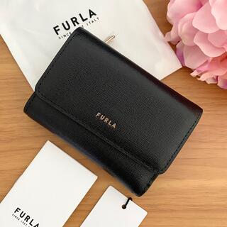 新品☆FURLA フルラ ブラック ペプルドレザー 折り財布