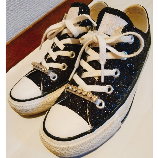 CONVERSE(コンバース)のCONVERSE ALL STAR GLITTER OX BLACK おまけ付き レディースの靴/シューズ(スニーカー)の商品写真