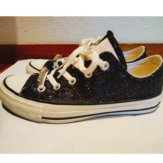 CONVERSE(コンバース)のCONVERSE ALL STAR GLITTER OX BLACK おまけ付き レディースの靴/シューズ(スニーカー)の商品写真