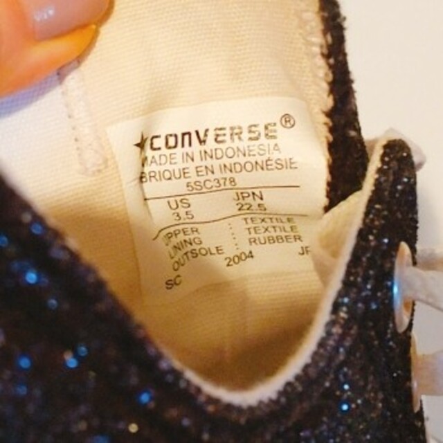 CONVERSE(コンバース)のCONVERSE ALL STAR GLITTER OX BLACK おまけ付き レディースの靴/シューズ(スニーカー)の商品写真