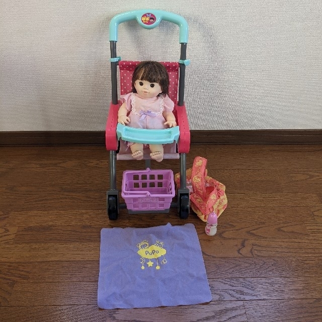 ちいめろ様専用✢ぽぽちゃん　ベビーカーセット キッズ/ベビー/マタニティのおもちゃ(ぬいぐるみ/人形)の商品写真