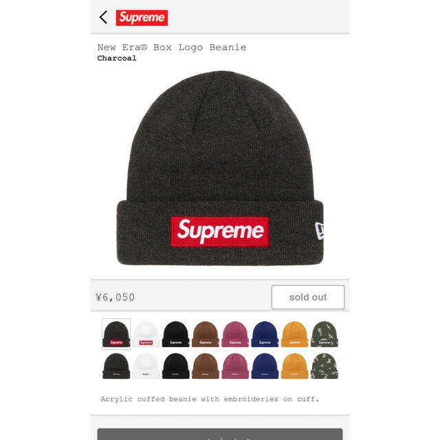 Supreme New Era Box Logo Beanie Charcoal