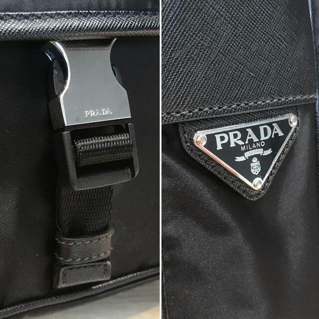 PRADA(プラダ)の新品同様 プラダ ナイロン メッセンジャーバッグ 斜め掛けショルダーバッグ 黒 メンズのバッグ(ショルダーバッグ)の商品写真