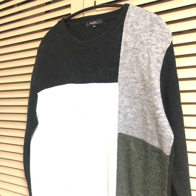 切り返しニット Black base / LL(XL) メンズのトップス(ニット/セーター)の商品写真