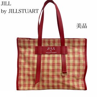 ジルバイジルスチュアート(JILL by JILLSTUART)の【美品】JJピクニックトート 赤チェック 通勤 通学(トートバッグ)