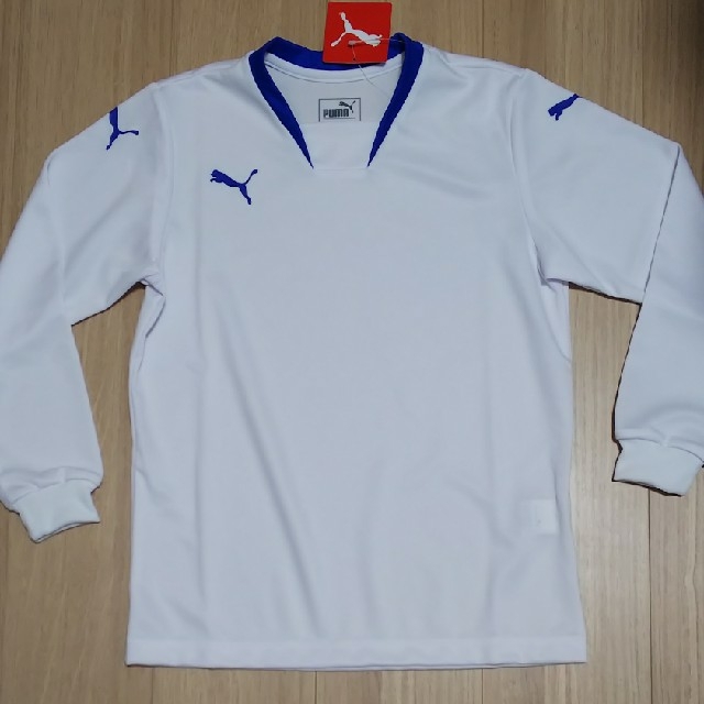 PUMA(プーマ)のPUMA 長袖ゲームシャツ 140 白×青 スポーツ/アウトドアのサッカー/フットサル(ウェア)の商品写真