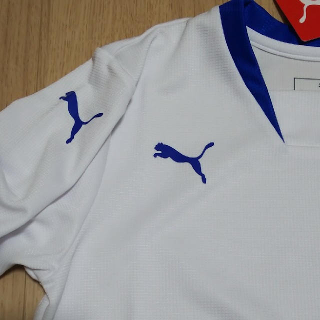 PUMA(プーマ)のPUMA 長袖ゲームシャツ 140 白×青 スポーツ/アウトドアのサッカー/フットサル(ウェア)の商品写真