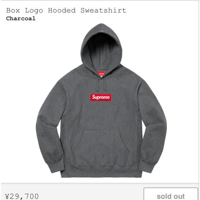 CharcoalSIZEBox Logo Hooded Sweatshirt