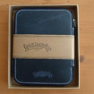 Galen Leather レザーラウンドジップ10本差しペンケース ネイビーの