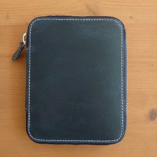 Galen Leather レザーラウンドジップ10本差しペンケース ネイビー