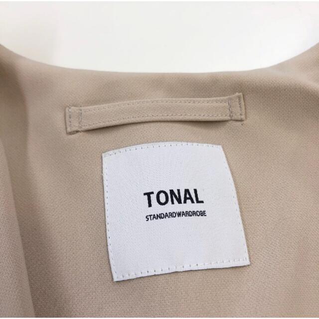 美品 TONAL ストレッチ ノーカラーガウンコート(38) 3