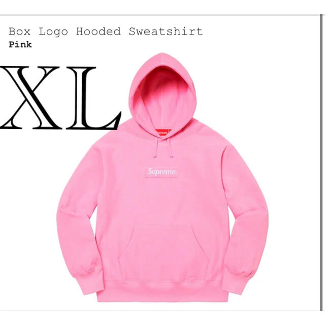 希少XL Box Logo Hooded Sweatshirt PINK