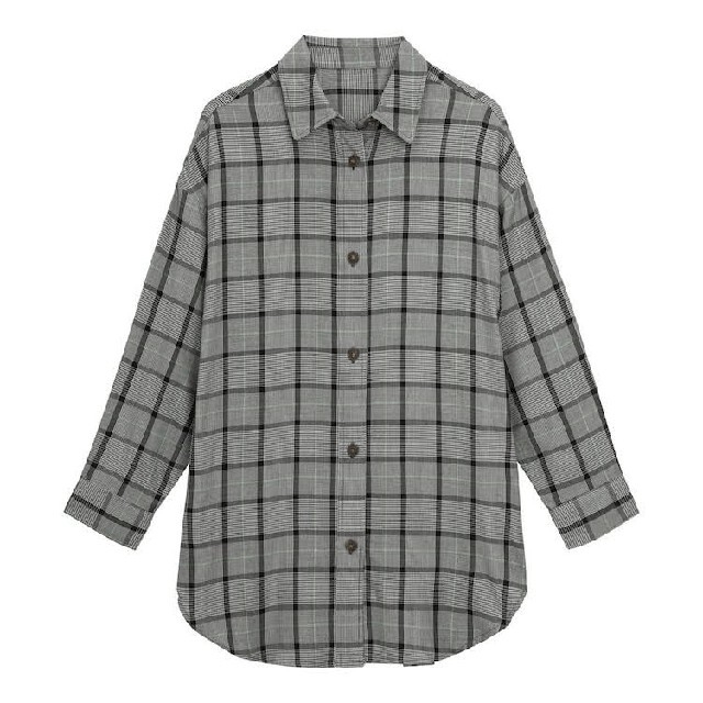 GU - GUチェックオーバーサイズシャツ グレー GRAY XLサイズの通販 by ニックネームs shop｜ジーユーならラクマ