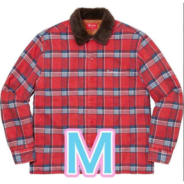 supreme  Faux Fur Collar Flannel Shirt