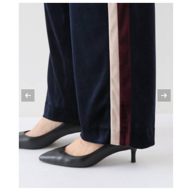 L'Appartement DEUXIEME CLASSE(アパルトモンドゥーズィエムクラス)のVelvet Side Line Pants  size34 レディースのパンツ(カジュアルパンツ)の商品写真