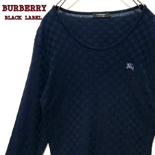 バーバリーブラックレーベル(BURBERRY BLACK LABEL)のバーバリー ブラックレーベル ワンポイント ホース 刺繍 ロゴ 長袖 カットソー(Tシャツ/カットソー(七分/長袖))