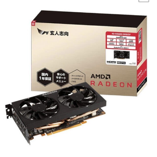 玄人志向 グラフィックボード Radeon RX6600 GDDR6 8GB