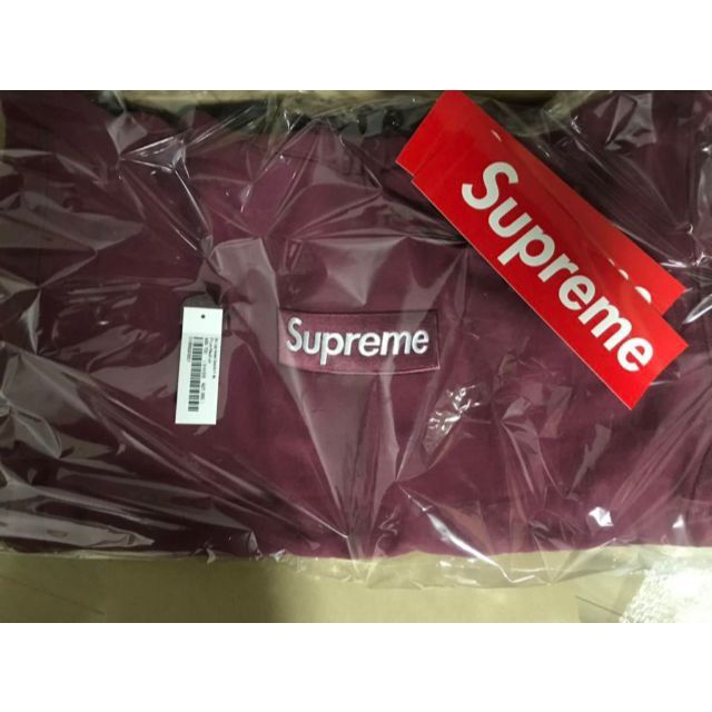 Supreme Box Logo Hooded Sweatshirt プラム