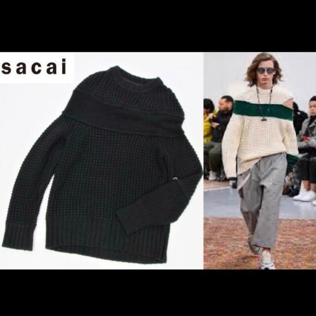 sacai(サカイ)の16日までバレット様専用　サンプル品 19-20AW SACAI セータ　ニット メンズのトップス(ニット/セーター)の商品写真