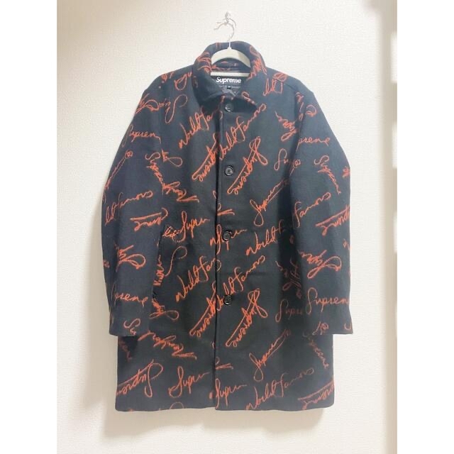 Supreme Script Logos Wool Overcoat M 3