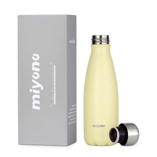 Miyono 350ml 水筒 直飲み 小さい 軽量 ポータブル 魔法瓶イエロー(水筒)