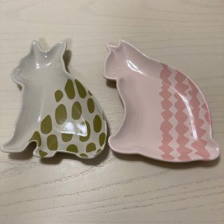 イデアインターナショナル(I.D.E.A international)の【新品】　BRUNO お皿　犬　猫　2枚セット　ねこ　いぬ(食器)