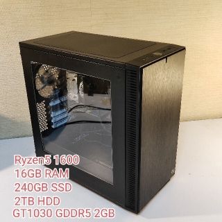 自作 Ryzen5 1600 240GB SSD 16GB RAM GT1030(デスクトップ型PC)