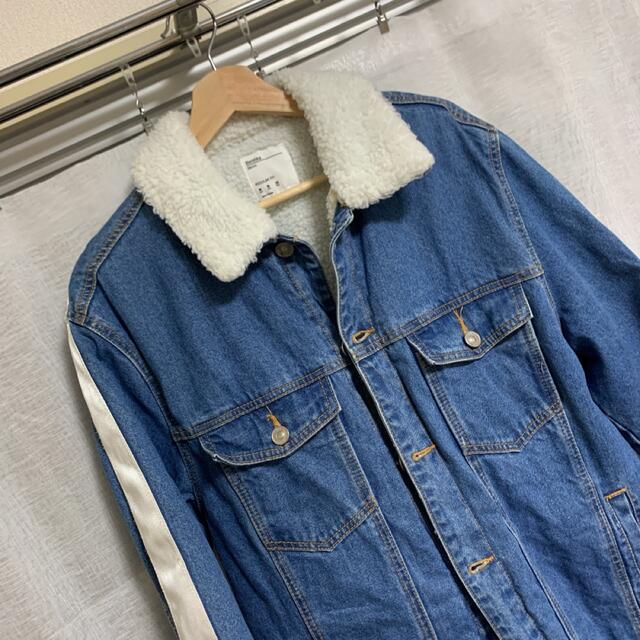 Bershka(ベルシュカ)の①ベルシュカbershka ボア付きデニムジャケット　メンズ　裏起毛 メンズのジャケット/アウター(Gジャン/デニムジャケット)の商品写真