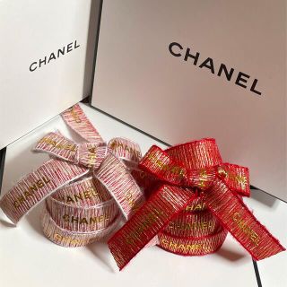 シャネル(CHANEL)のCHANEL ラッピング リボン ピンク&レッド 2m(ラッピング/包装)