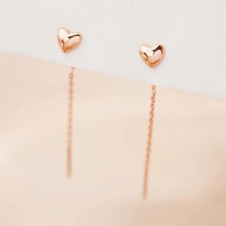 アーカー(AHKAH)のpink gold heart chain pierce s925 & 18k(ピアス)