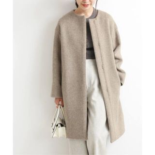 イエナ(IENA)の☺︎mari様専用☺︎ラムウールノーカラーコート◆ベージュ36(ロングコート)