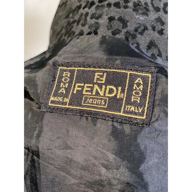 FENDI - FENDI レオパード ヒョウ柄 ブラック Aラインコート FENDI - FENDI レオパード ヒョウ柄 ブラック Aラインコート