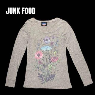 ジャンクフード(JUNK FOOD)のほぼ未使用 JUNK FOOD グレー　長袖　ロンT(Tシャツ(長袖/七分))