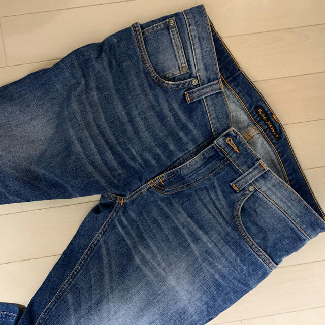 Nudie Jeans(ヌーディジーンズ)のTUBE KELLY W30 L32 ITALY オレンジステッチ メンズのパンツ(デニム/ジーンズ)の商品写真